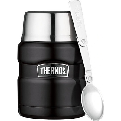 Thermos Style Termoska na jedlo so skladacou lyžičkou a hrnčekom matná čierna 470 ml