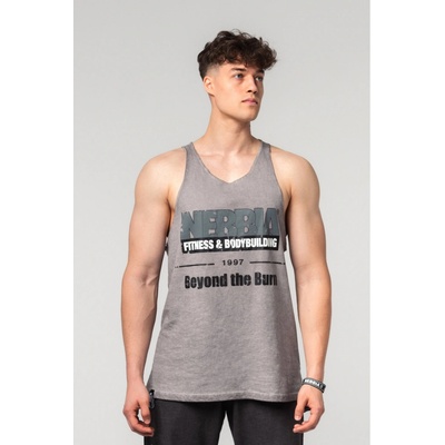 Nebbia Washed-off oversized tílko Max Out šedé