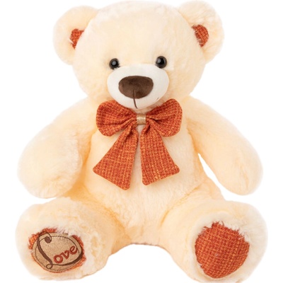 Амек Тойс Плюшена играчка Амек Тойс - Мече екрю с оранжева панделка, 40 cm (73104)