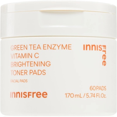 Innisfree Green Tea Vitamin C Brightening Toner Pads тонизиращи възглавнички за освежаване и хидратация 60 бр