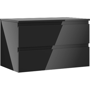Mexen Orio шкаф за баня за мивка 80 см с плот, 2 чекмеджета, черен гланц - 91A10-08047-2-BFFC70 (91A10-08047-2-BFFC70)