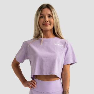 GymBeam Дамска кроп топ тениска Limitless Lavender L