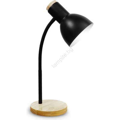 Platinet Настолна лампа MARMA 1xE27/40W/230V черна/каучукова дървесина (PL0599)