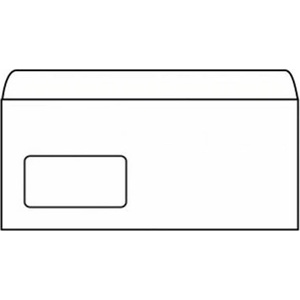  Плик бял DL ляв Прозор. 110x230mm Стикер 1000 бр (1119098-1000-10-1501001100100)