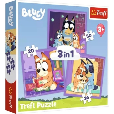 Trefl Трефл: Bluey 3 в 1 пъзел - 20, 36, 50 парчета (34895)