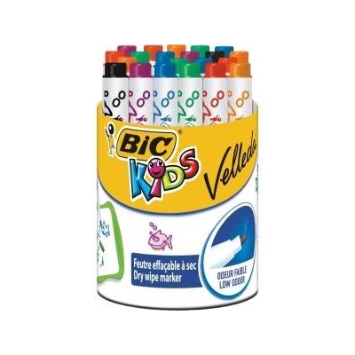 BIC Комплект Химикали с Филц Bic Kids Mini Velleda 24 Части Бяла дъска Многоцветен
