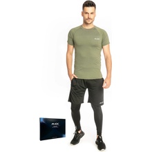 Jeex Sportinator Pánsky fitness set 3 ks army green-back