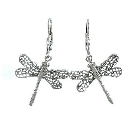 Infinitysilver stříbrné visací náušnice vážky 431929