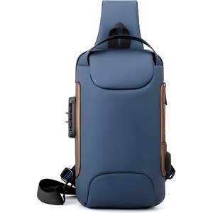 HARAHU Чантичка за кръст с usb зареждане против кражба to-25610 - Синя kp25610