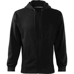MALFINI Trendy Мъжки суичър с цип, черен, 300 г/м2 (41001)