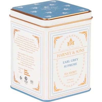 Harney & Sons Earl Grey Supreme 20 hedvábných sáčků v plechovce