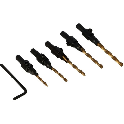 Sada vrtákov na konfirmáty, 2.5/4.5mm, 3/5mm, 3.2/5.2mm, 3.5/5.2mm, 4/6mm, EGA