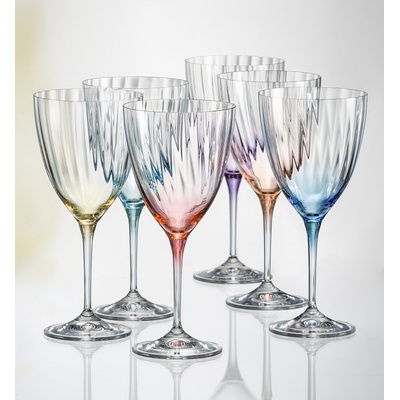 Crystalex Sklenice na víno Kate Assort mix barev 6 x 400 ml