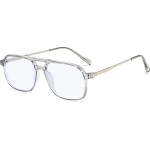 Techsuit Очила за компютър Techsuit Anti-Blue Light Glasses Reflex PC (83092) - унисекс, големи квадратни - Прозрачен / Сребрист