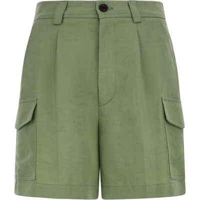 Woolrich ŠORTKY VISCOSE LINEN SHORT zelená