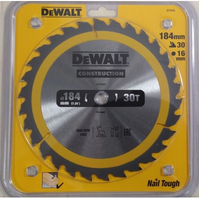 DeWALT DT1940 Pilový kotouč 184 x 16 mm 30 zubů