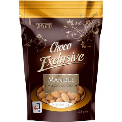 Poex Choco Exclusive Mandle v mléčné čokoládě se skořicí 175 g