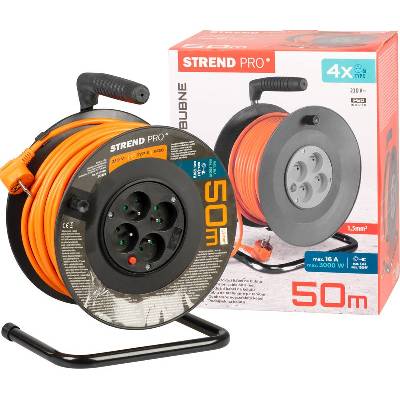 Kábel Strend Pro DG-FB04 predlžovací, L-50 m, na bubne, prierez 1,5 mm2
