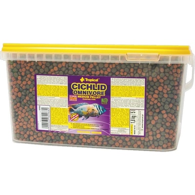 Tropical Cichlid Omnivore Medium Pellet 5л/1, 8кг