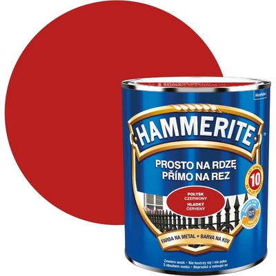 Hammerite přímo na rez, 0,70L, hladký červený