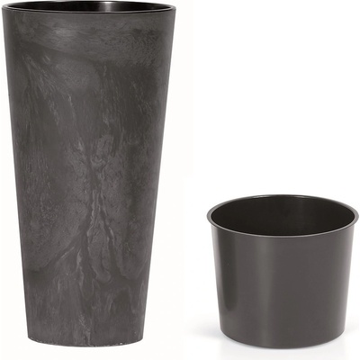 Prosperplast Kvetináč Tubus Effect tmavosivý, 40 cm