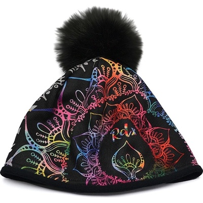 RDX zimní čepice s bambulí 3978 Mandala mix