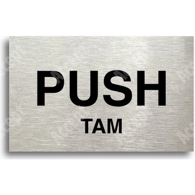 ACCEPT Tabulka SEM - TAM - typ 17 (80 x 50 mm) - stříbrná tabulka - černý tisk bez rámečku