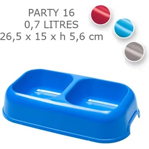 Ferplast PARTY 16, Двойна пластмасова купа с гумички - 2 x 350 мл