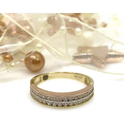 Diante Zlatý prsten se zirkony 59639238