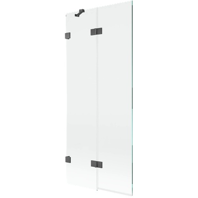 Mexen Lunar двукрилен ляв параван за вана 80 x 150 cm, прозрачен, четка сив пистолет - 897-080-100-66-00-L (897-080-100-66-00-L)