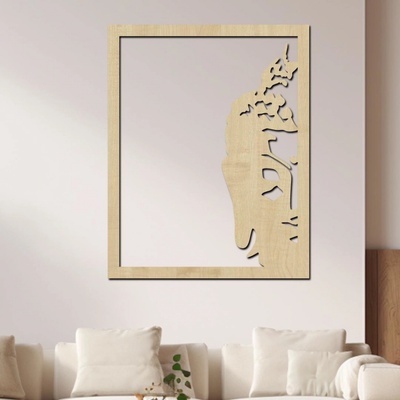 dřevo života Dřevěná dekorace BUDHA BALI Rozměry (cm): 48x60, Zvolte barvu dekoru: Javor
