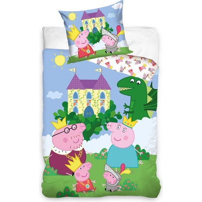 TipTrade bavlna obliečky Prasiatko Peppa Kráľovská rodinka 140x200 70x90