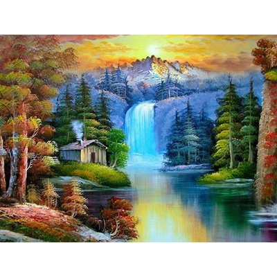 Diamantové malování - Vodopád 40 x 50 cm