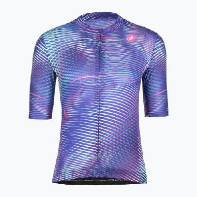 Дамска тениска за колоездене Castelli Cosmic Vortex multicolor ultraviolet rose