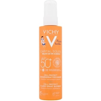Vichy Capital Soleil Kids Cell Protect Water Fluid Spray SPF50+ слънцезащитен флуид в спрей за тяло и лице 200 ml
