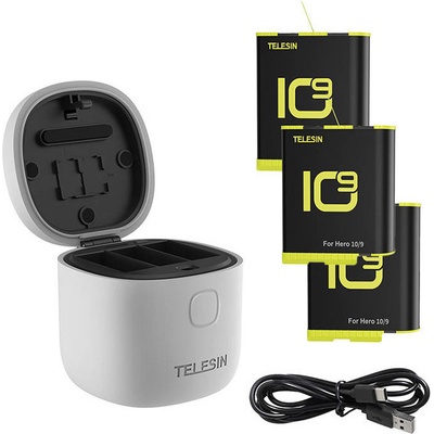 Telesin 3-slot waterproof charger Allin box for GoPro Hero 9 / Hero 10 + 3 batteries GP-BTR-906-GY-B – Zboží Živě