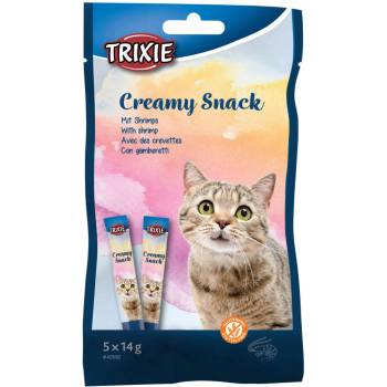 TRIXIE - Крем лакомство за котки с риба тон и скариди, 5 х14 гр