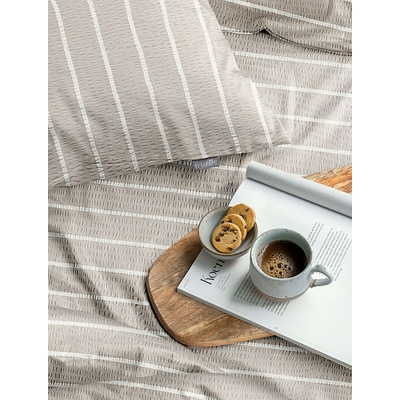 IRISETTE luxusný jemný krep EASY 8548-80 Pruhy béžovej 70x90 a 140x200