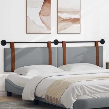 vidaXL Висяща табла Едноцветен Светлосиво 210 x 55 x 5 см Антично PU (42031543)