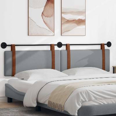 vidaXL Висяща табла Едноцветен Светлосиво 210 x 55 x 5 см Антично PU (42031543)