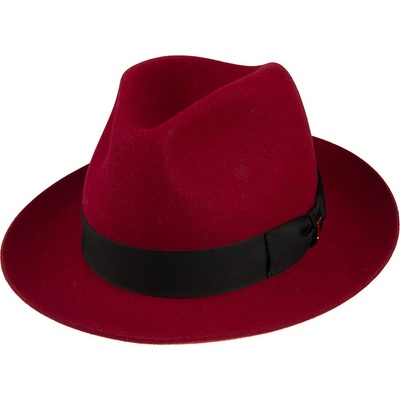 Plstěný klobouk Tonak Fedora Stretti 12515/17/Q1053 vínový