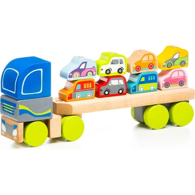 Cubika Дървена играчка, Cubika - Автовоз с колички (13418)