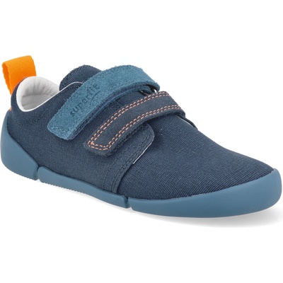 Superfit detské plátené topánky barefoot Vento modrá/oranžová