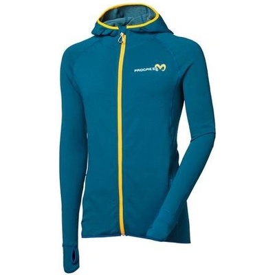 Progress TOREZ Hoody MERINO funkční sportovní petrolejová