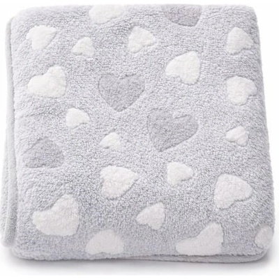 New Baby Detská deka heart grey
