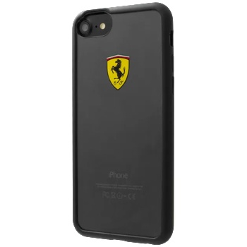 Image 1 of Ferrari Луксозен Хибриден Калъф за iPhone SE 2022/2020 8/7, Ferrari Hybrid 2 Soft Case, Черен (FEHCRFP7BK)