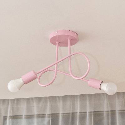 Helam Плафониера OXFORD 2xE27/15W/230V розова (HE1754)