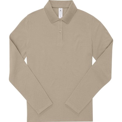 B&C My Polo 180 LSL /women Dámske piqué polo s dlhým rukávom hnedá mastic