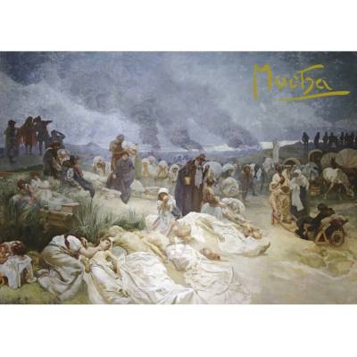Pohled Alfons Mucha Slovanská epopej – Petr Chelčický, krátký