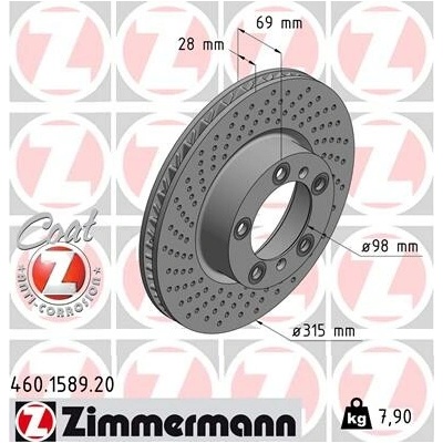 Brzdový kotúč ZIMMERMANN 460.1589.20 (460158920)